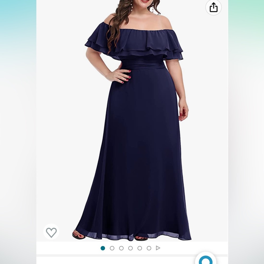 Classic Off-Shoulder Navy Maxi Dress